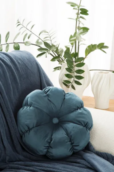 Dekoratívny vankúš FLOWER 41A modrý