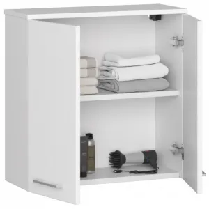 Ak furniture Závesná kúpeľňová skrinka Fin 60 cm biela