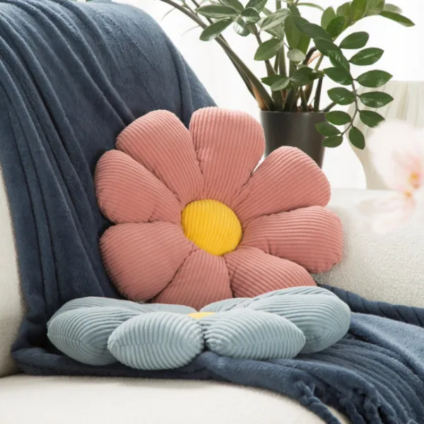 Dekoratívny vankúš FLOWER 40 modrý / žltý