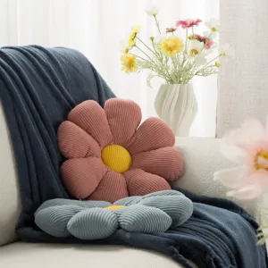 Dekoratívny vankúš FLOWER 40 modrý / žltý