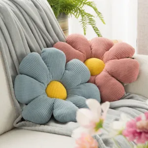 Dekoratívny vankúš FLOWER 40 modrý / žltý