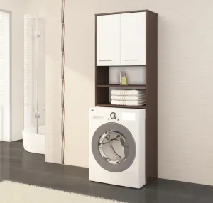 Ak furniture Kúpeľňová skrinka nad práčkou Fin wenge/biela