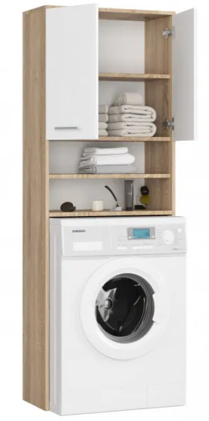 Ak furniture Kúpeľňová skrinka nad práčku Fin dub sonoma/biela
