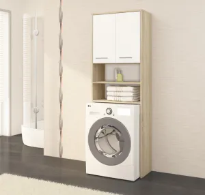 Ak furniture Kúpeľňová skrinka nad práčku Fin dub sonoma/biela