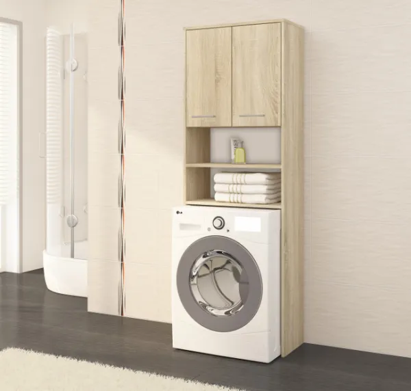 Ak furniture Kúpeľňová skrinka nad práčku Fin dub sonoma