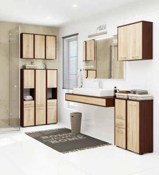 Ak furniture Kúpeľňová skrinka Fin I 30 cm venge/sonoma