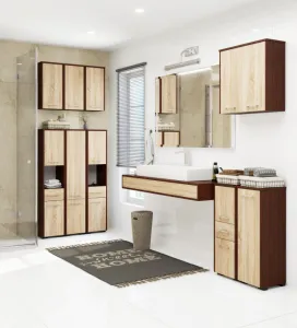 Ak furniture Kúpeľňová skrinka Fin I 30 cm venge/sonoma