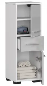 Ak furniture Kúpeľňová skrinka Fin biela/strieborný lesk