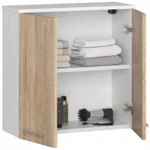 Kúpeľňová skrinka W 60 cm FIN 2D biela / sonoma