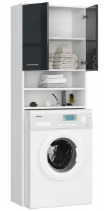 Ak furniture Kúpeľňová skrinka nad práčku Fin biela/grafitová lesk