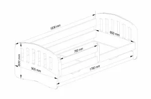 Ak furniture Detská posteľ PLAY 180x80 cm ružová