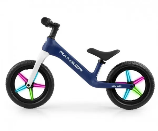 Detský balančný bicykel Milly Mally Ranger Flash Navy