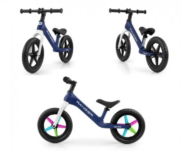 Detský balančný bicykel Milly Mally Ranger Flash Navy