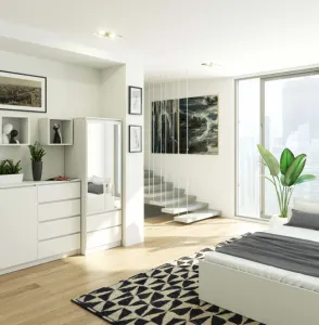Ak furniture Šatníková skriňa Star so zrkadlom 60 cm biela