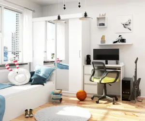 Ak furniture Šatníková skriňa so zrkadlom Reton 150 cm biela