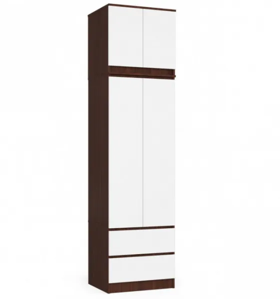 Ak furniture Nadstavec na skriňu Star 60 cm wenge/biela matná