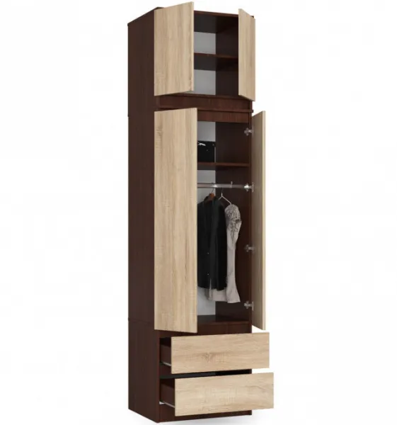 Ak furniture Nadstavec na skriňu S60 matný hnedý/béžový