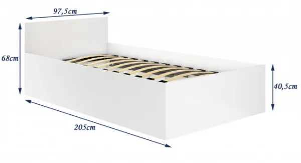 Ak furniture Posteľ CLP 90x200 cm s roštom biela