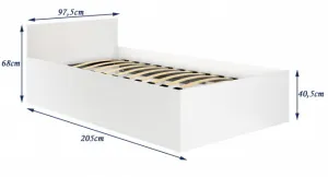 Ak furniture Posteľ CLP 90x200 cm s roštom biela