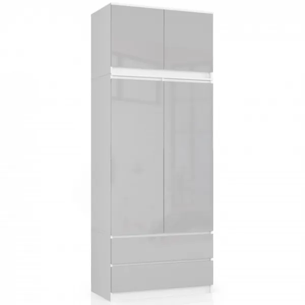 Ak furniture Nadstavec na skrinku Star 90 cm biely/strieborný lesk
