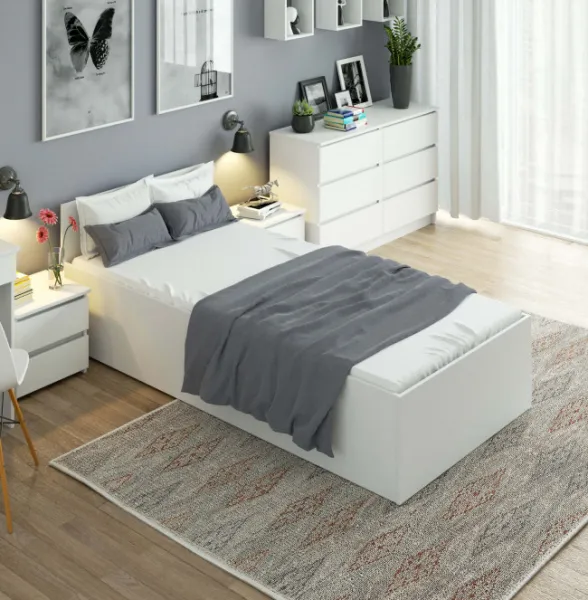 Ak furniture Posteľ CLP 90x200 cm s roštom biela