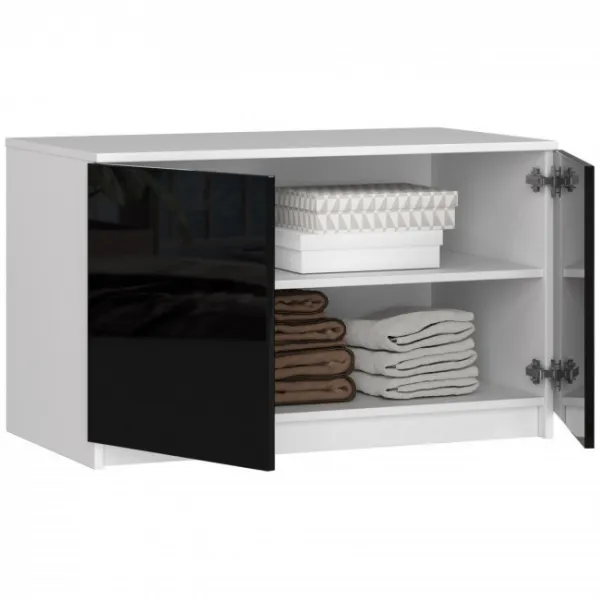 Ak furniture Nadstavec na skrinku Star 90 cm biely/čierny lesk
