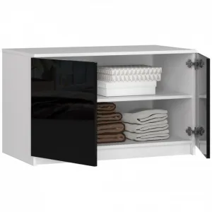 Ak furniture Nadstavec na skrinku Star 90 cm biely/čierny lesk