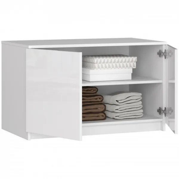 Ak furniture Nadstavec na šatníkovú skriňu Star 90 cm biely lesk