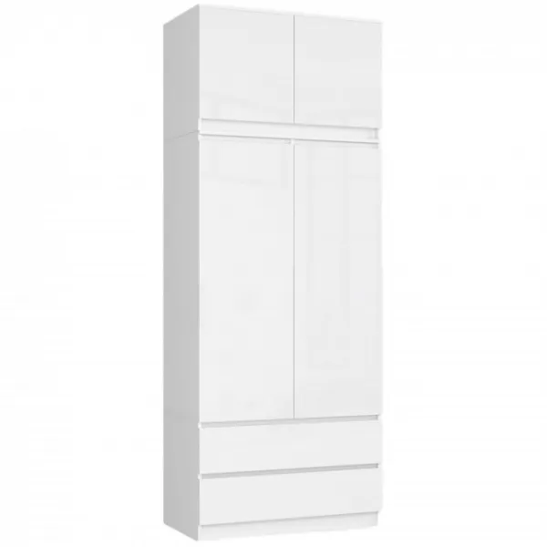 Ak furniture Nadstavec na šatníkovú skriňu Star 90 cm biely lesk