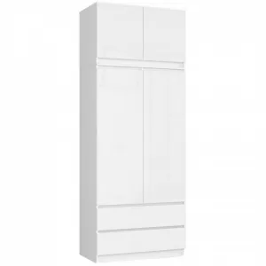 Ak furniture Nadstavec na šatníkovú skriňu Star 90 cm biely lesk
