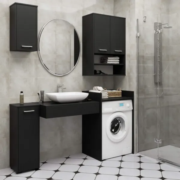 Ak furniture Koupelnová skříňka nad pračku FIN II černá