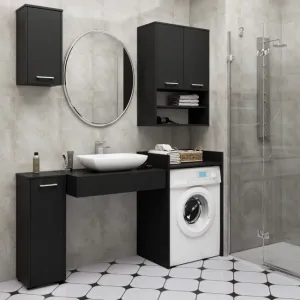 Ak furniture Koupelnová skříňka nad pračku FIN II černá