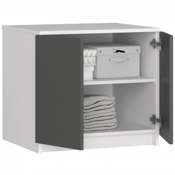 Ak furniture Nadstavec na skriňu Star 60 cm biely matný/grafit