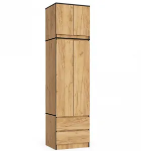 Ak furniture Nástavec na skříň STAR 60 cm dub craft zlatý