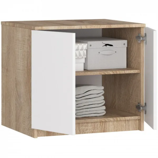 Ak furniture Nadstavec na skriňu Star 60 cm biely/dub sonoma mat
