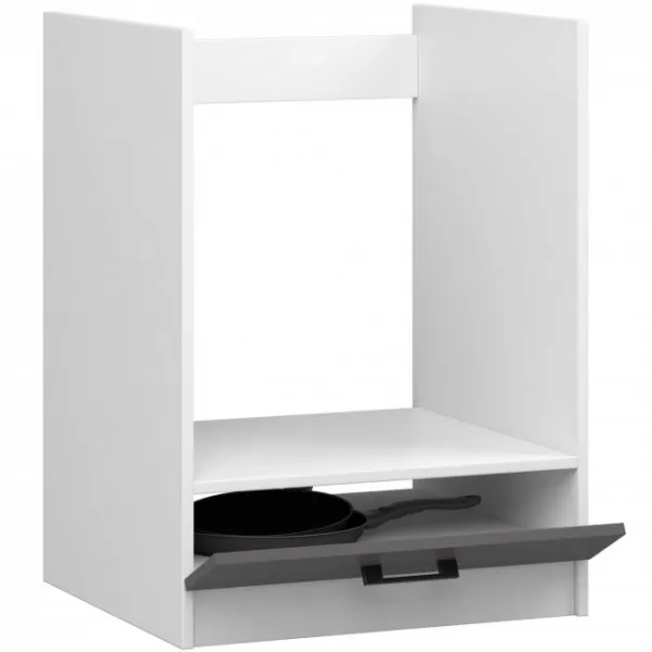 Ak furniture Kuchyňská skříňka pod troubu OLIVIE 60x82 cm matná bílá/matná grafitově šedá