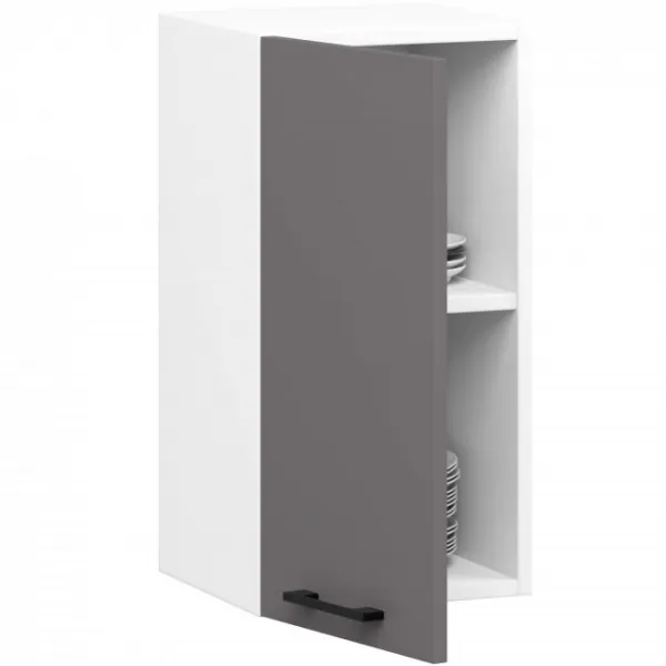 Ak furniture Závěsná kuchyňská skříňka OLIVIE 30x58 cm matná bílá/matná grafitově šedá