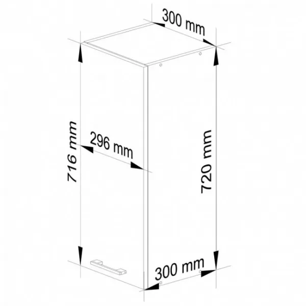 Ak furniture Závěsná kuchyňská skříňka OLIVIE 30x72 cm matná bílá/matná grafitově šedá