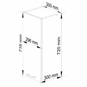 Ak furniture Závěsná kuchyňská skříňka OLIVIE 30x72 cm matná bílá/matná grafitově šedá
