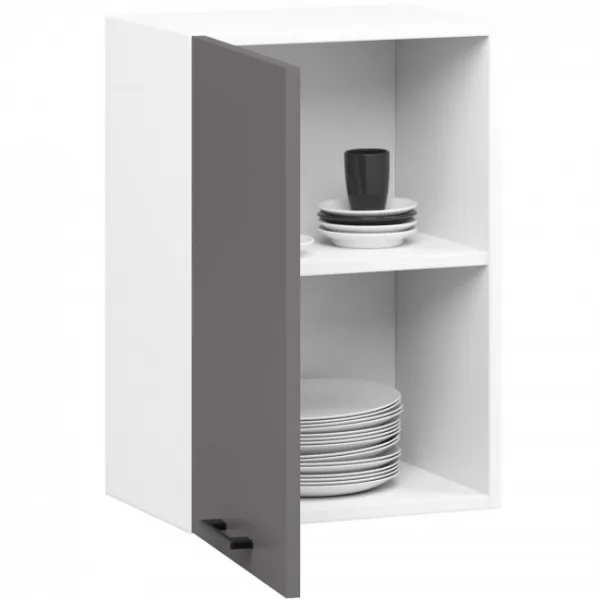 Ak furniture Závěsná kuchyňská skříňka OLIVIE 40x58 cm matná bílá/matná grafitově šedá