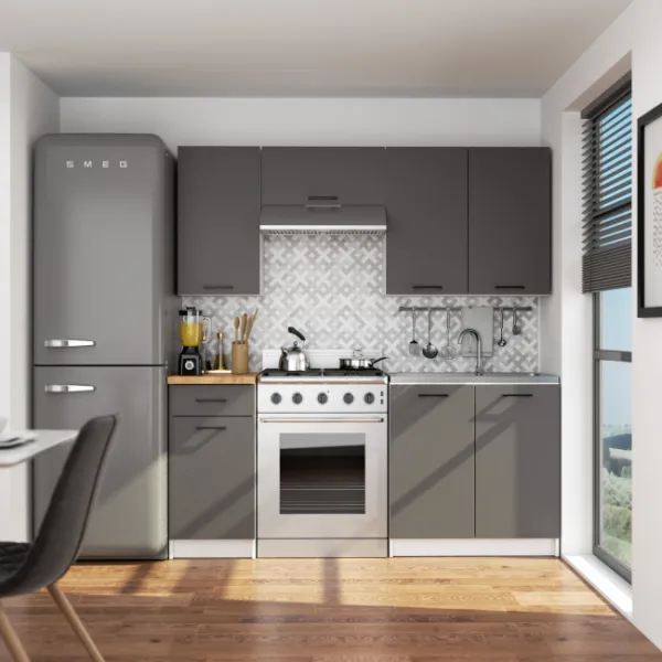 Ak furniture Závěsná kuchyňská skříňka OLIVIE 40x58 cm matná bílá/matná grafitově šedá
