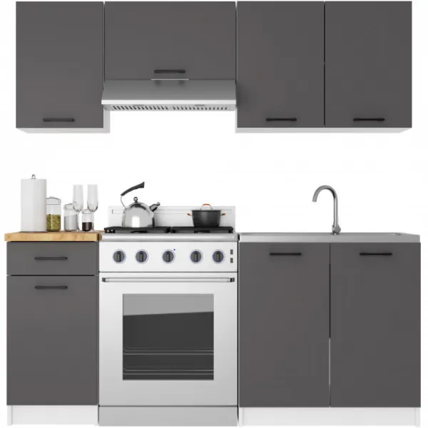 Ak furniture Závěsná kuchyňská skříňka OLIVIE 40x58 cm matná bílá/matná grafitově šedá