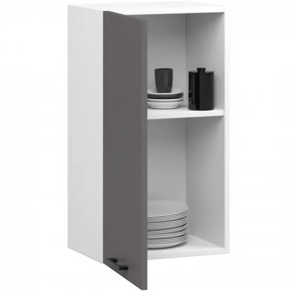 Ak furniture Závěsná kuchyňská skříňka OLIVIE 40x72 cm matná bílá/matná grafitově šedá