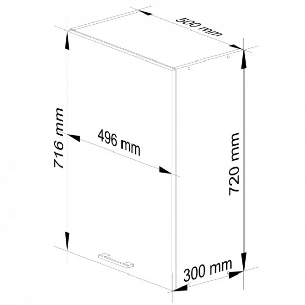 Ak furniture Závěsná kuchyňská skříňka Olivie W 50 cm grafit/bílá