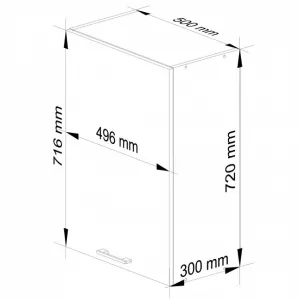 Ak furniture Závěsná kuchyňská skříňka Olivie W 50 cm grafit/bílá