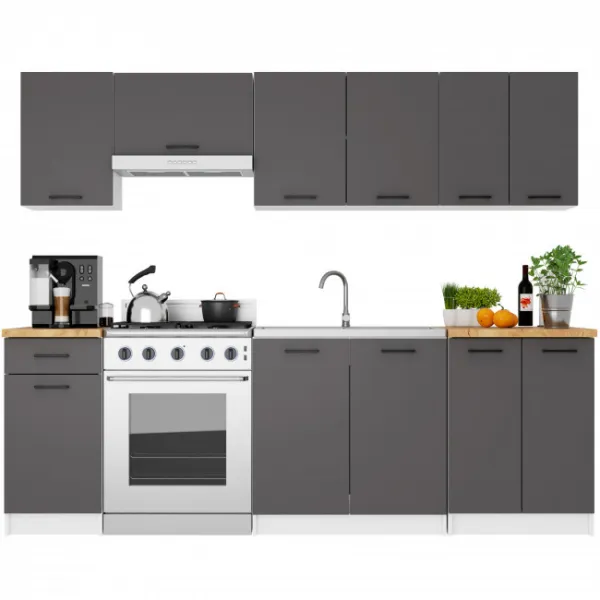 Ak furniture Závěsná kuchyňská skříňka OLIVIE 60x58 cm 01 matná bílá/matná grafitově šedá