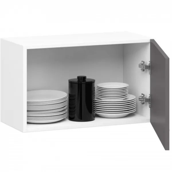 Ak furniture Závěsná kuchyňská skříňka OLIVIE 60x29 cm matná bílá/matná grafitově šedá