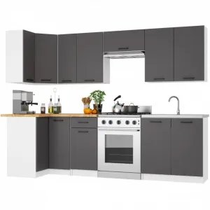 Ak furniture Závěsná kuchyňská skříňka OLIVIE 60x58 cm 02 matná bílá/matná grafitově šedá