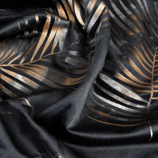 Hotový záves GLORIA 2 čierny / šampanské - na priechodkách