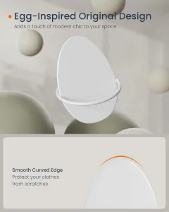 SONGMICS Sada 4 nástenných háčikov OVAL modern biely